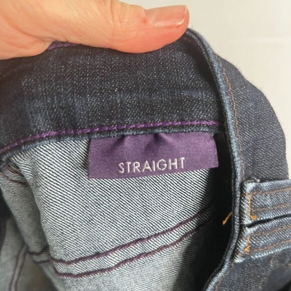 NYDJ Lift Tuck Technology Straight Leg Dark Wash Denim Jean Size 8 - Picture 8 of 11